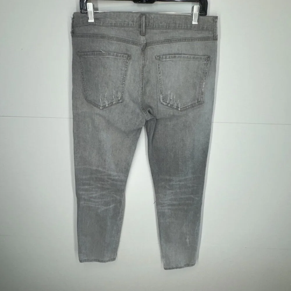Agolde | Feel Good Sophie High Rise Crop Distressed Gray Denim Jeans - Picture 4 of 11